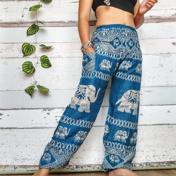 Green and grey elephant harem pants - Picture 3 of 4